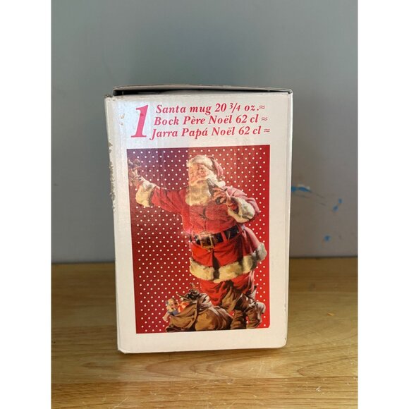 Coca-Cola Santa Glass Mug 20 3/4 Oz 1997 Vintage Christmas Edition NOS - Picture 3 of 6